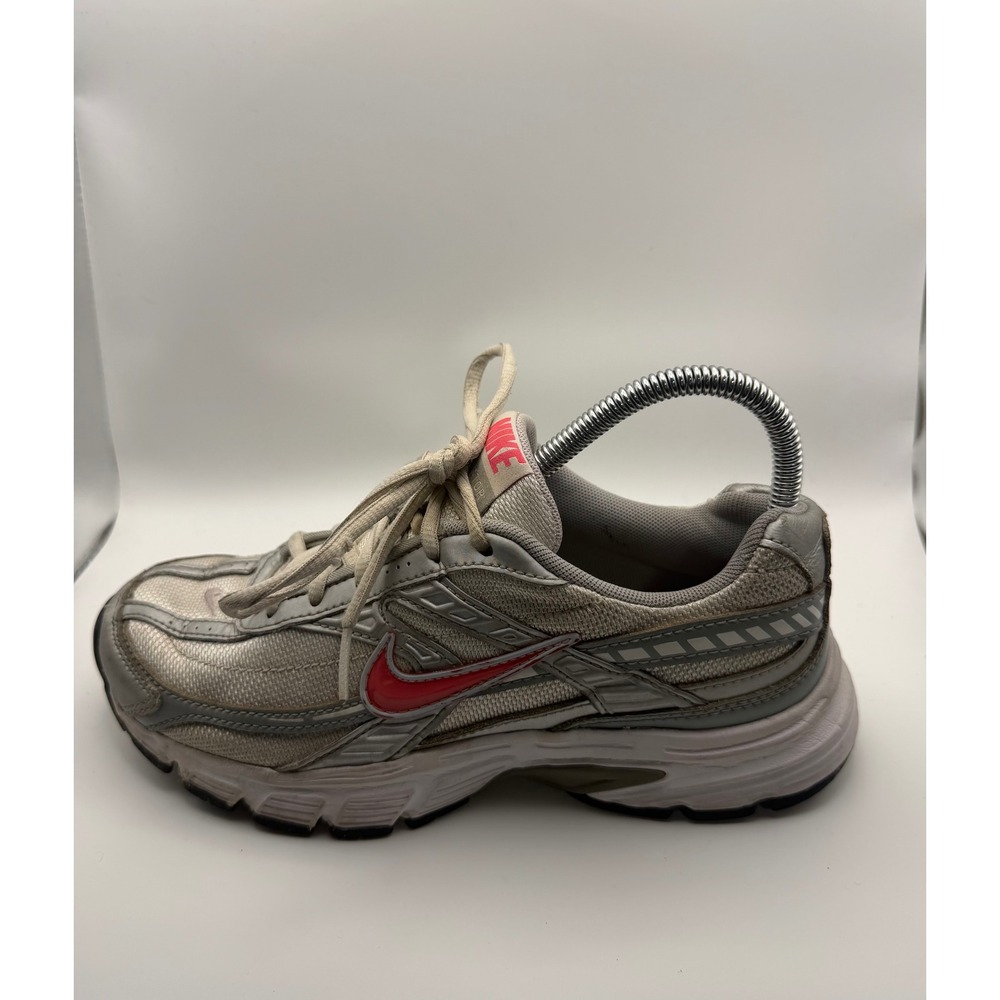 Nike Initiator Running Shoes Women 7 Silver Pink Good 394053-101 Metallic Mesh
